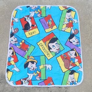 Vtg 90s Disney Pinocchio Baby Blanket